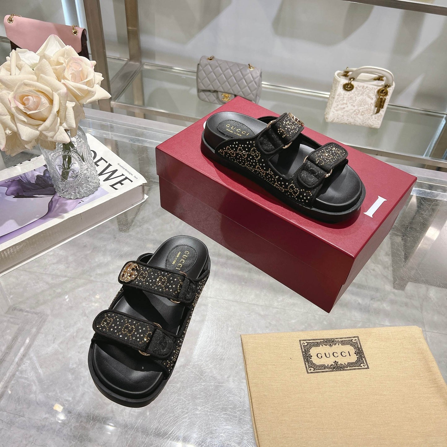 GUCCI - Glitter slippers