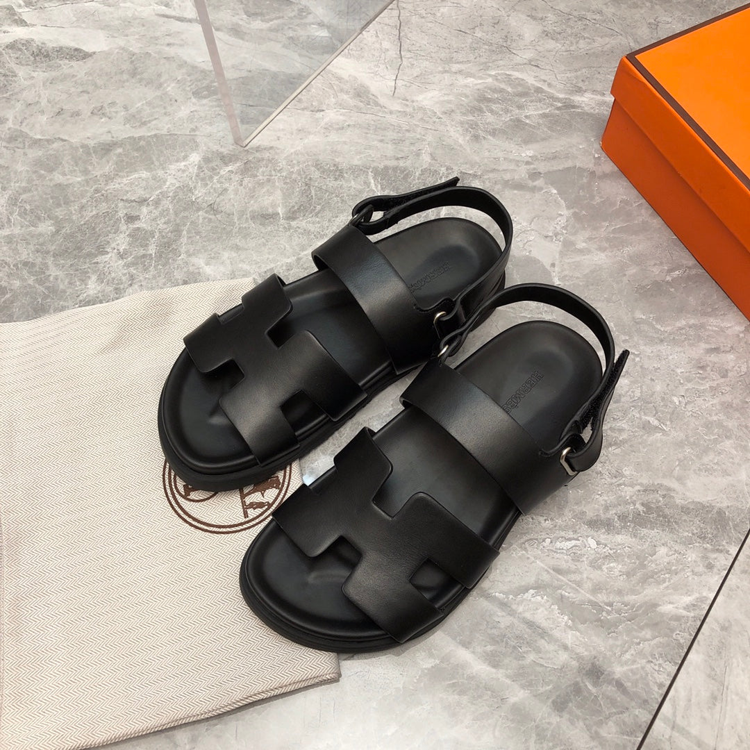 HERMES - Chypre Blanc Sandal Black