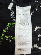 GUCCI  - Men's Black Wool Jacquard Zip Jacket With Intarsia