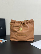 CHANEL - Shiny Calfskin & Gold-Tone Metal