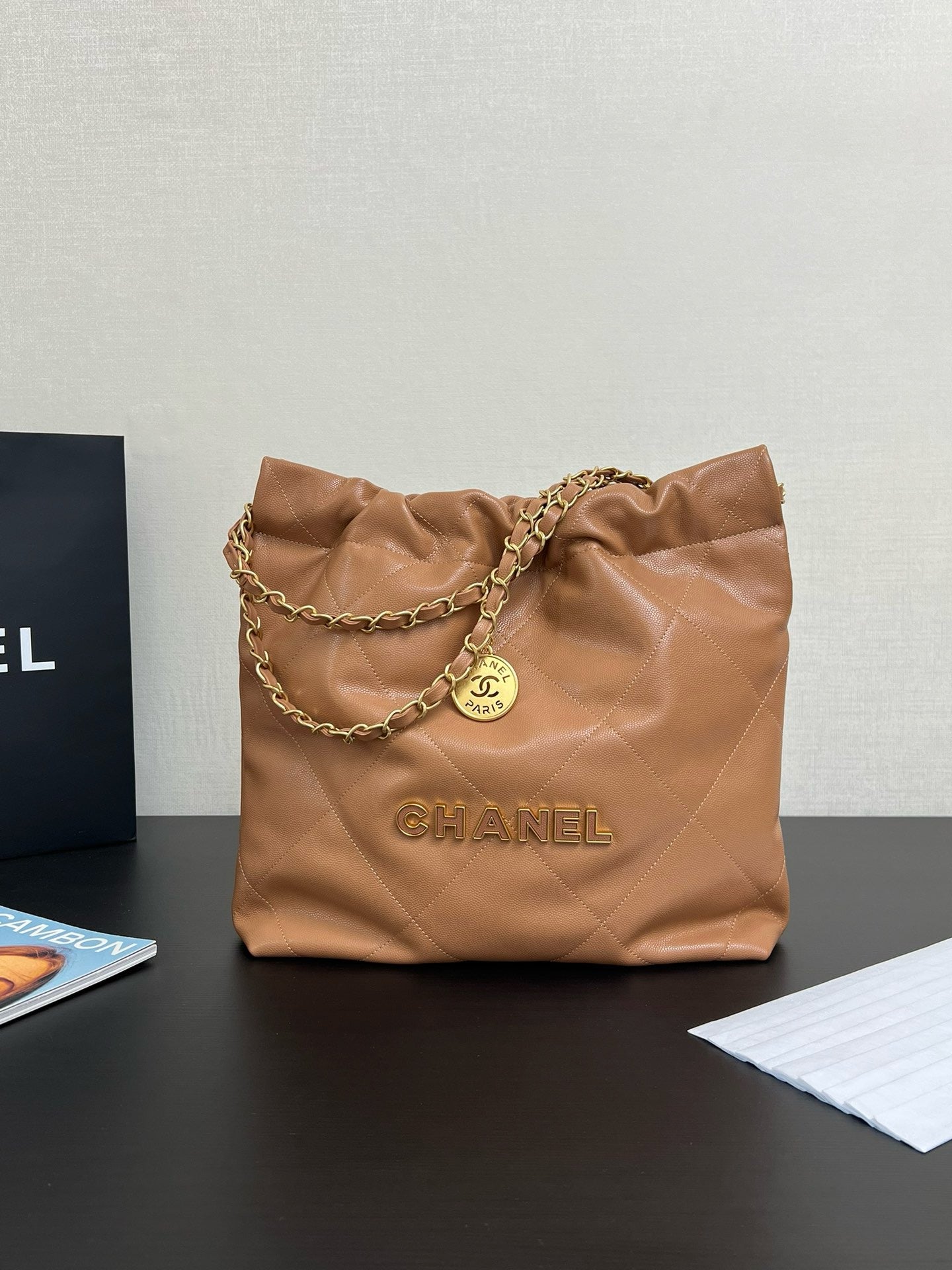 CHANEL - Shiny Calfskin & Gold-Tone Metal