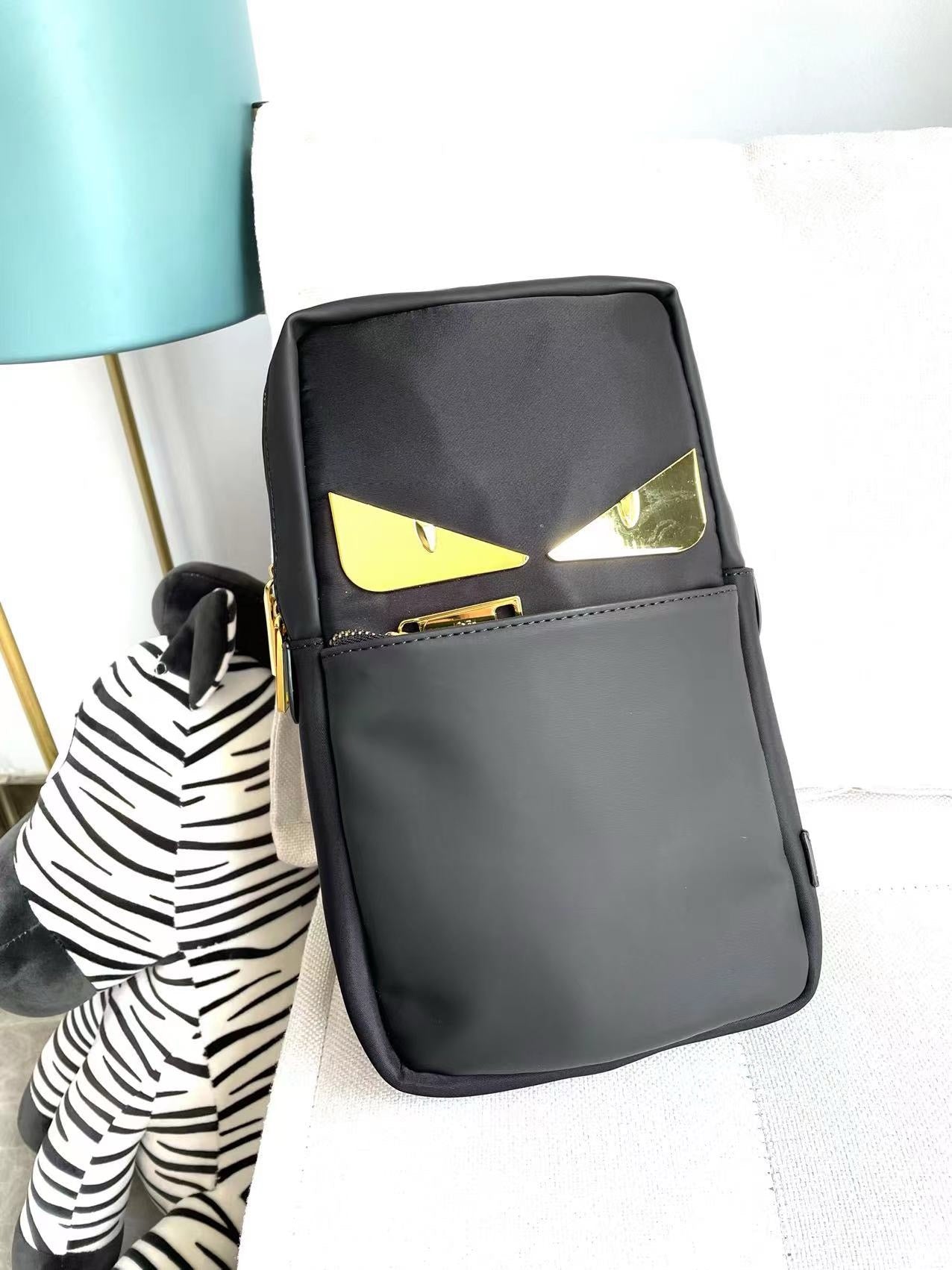 FENDI -  Monster Sling Bag Nylon and Leather Medium