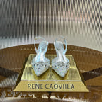 RENE CAOVILLA - ESCARPIN SLINGBACK CINDERELLA DORÉ 80