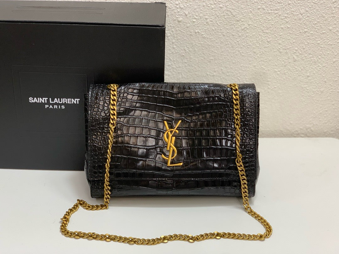 SAINT LAURENT- Black Leather Handbag