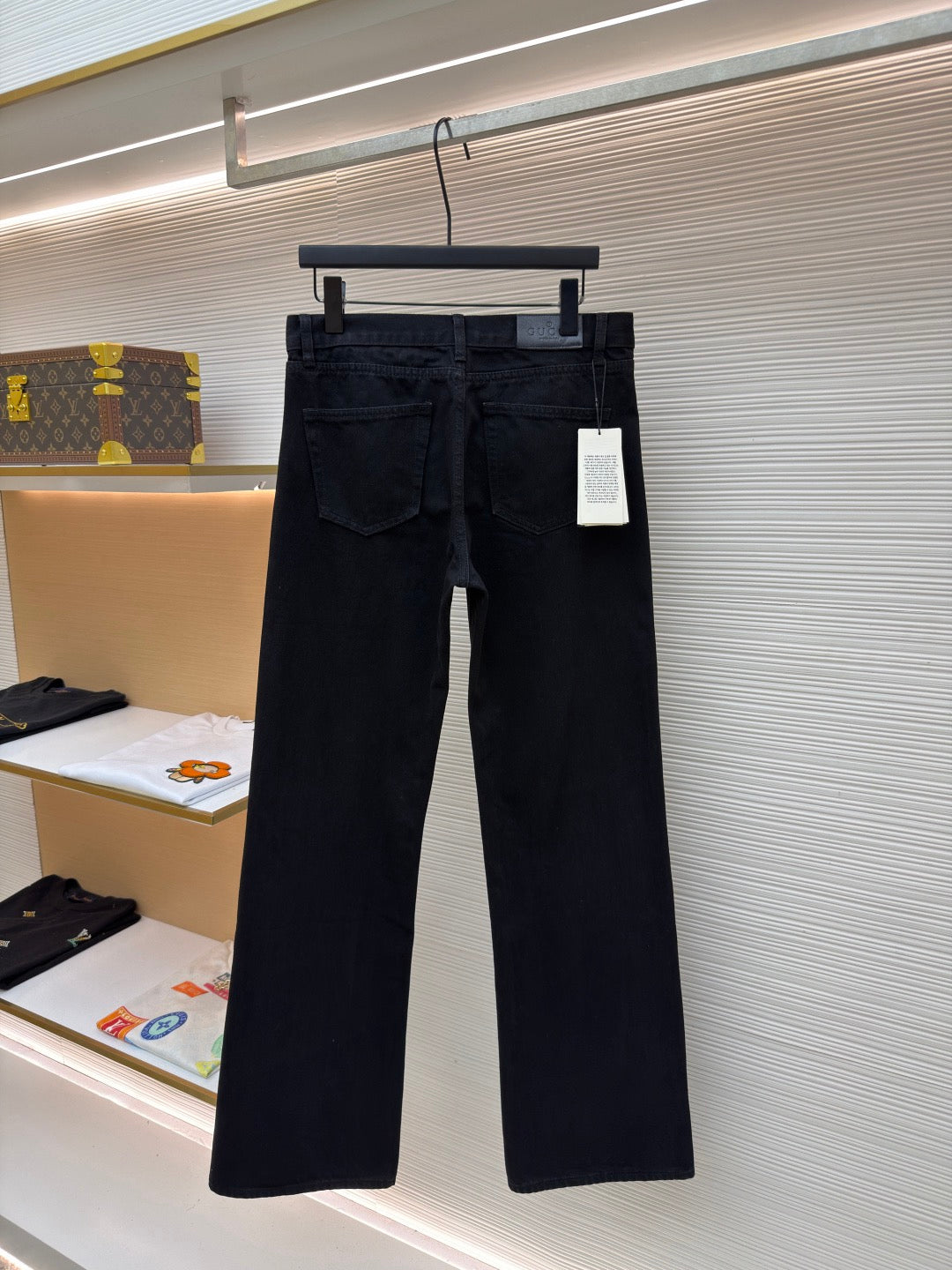 GUCCI - cotton denim pants with horsebit