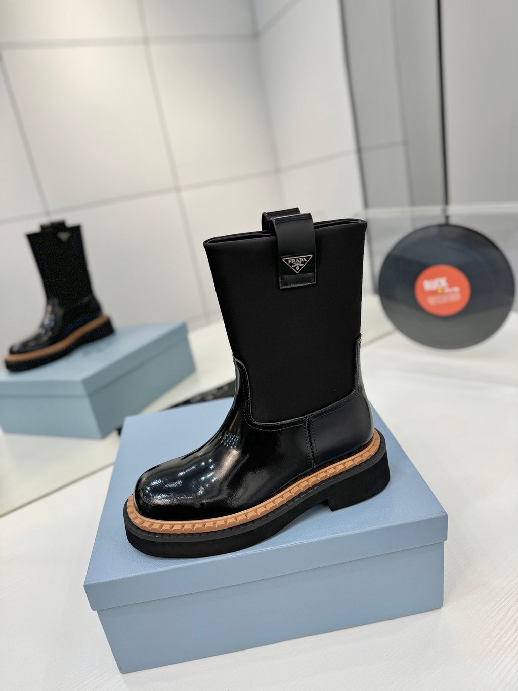 PRADA - Monolith Brushed Leather Chelsea Boot