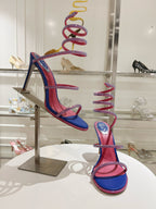 RENE CAOVILLA - CLEO blue SANDAL WITH CRYSTAL 105
