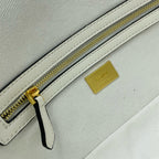 FENDI - Extra Baby white FF Cotton Canvas Medium Baguette Bag