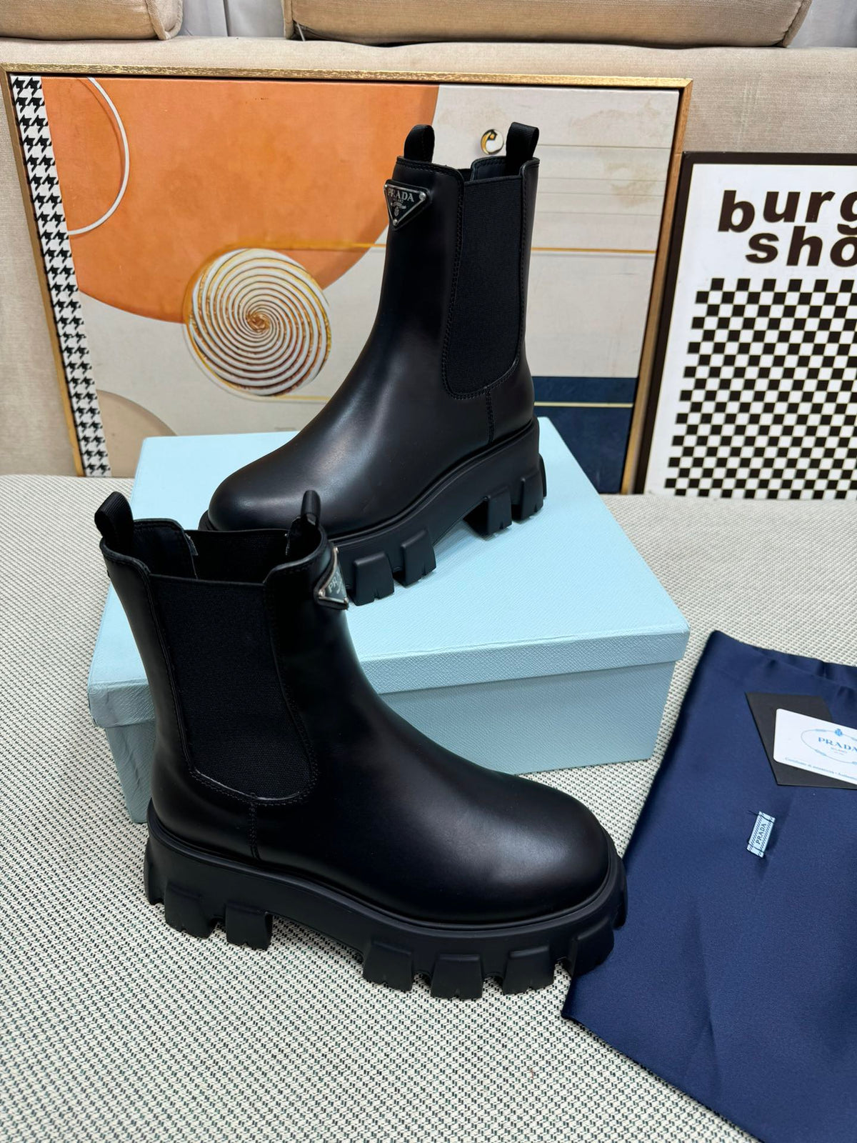 PRADA - Monolith Brushed Leather Chelsea Boot