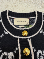 GUCCI  - Women's Black Embroidered Monogram
