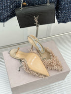 JIMMY CHOO - Mesh Pumps with Petal Embroidery and Crystal Chain