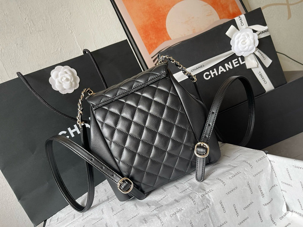 CHANEL - QUILTED CALFSKIN LARGE DUMA BACKPACK
