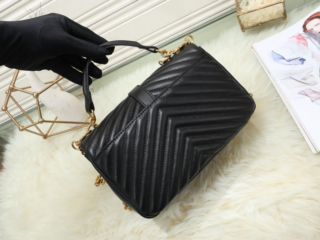 SAINT LAURENT- Black Leather Handbag