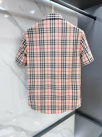 BURBERRY - Stretch Poplin Check Short Sleeve Shirt