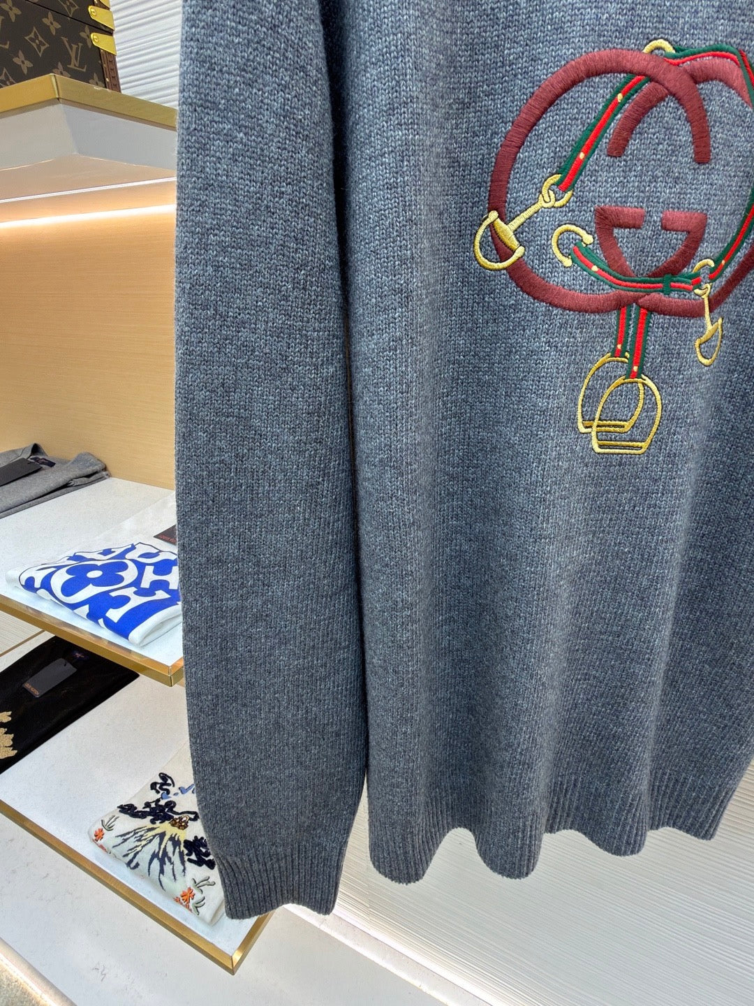 GUCCI  - Knit wool sweater with embroidery unisex