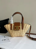 CELINE - TEEN COUFFIN IN WICKER AND NATURAL CALFSKIN