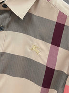 BURBERRY - Stretch Poplin Check long Sleeve Shirt