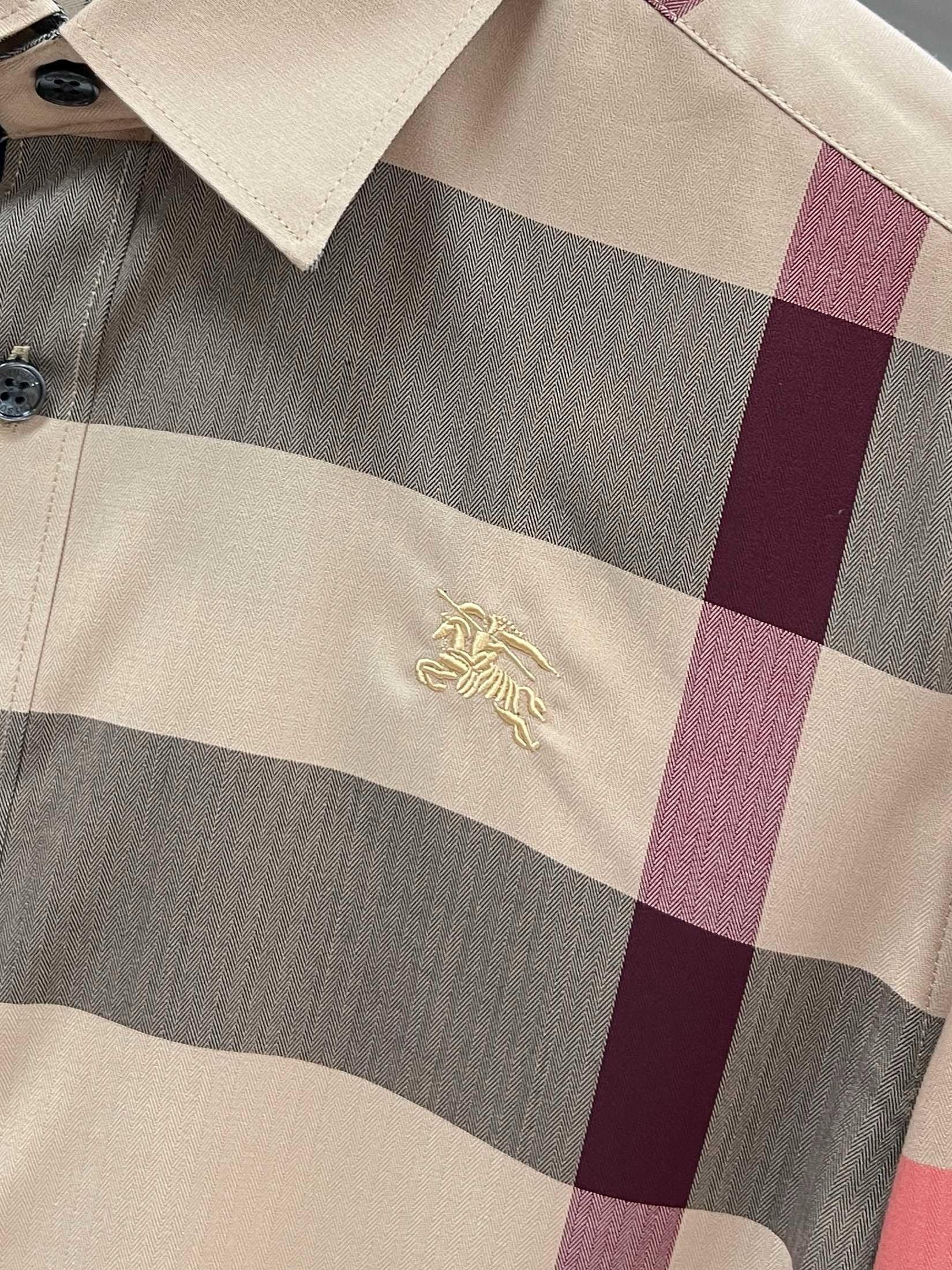 BURBERRY - Stretch Poplin Check long Sleeve Shirt