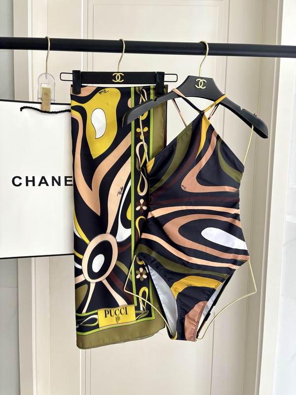 PUCCI - Patterned Halterneck One-Piece Swimsuit