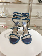 RENE CAOVILLA - CLEO blue SANDAL WITH CRYSTAL 105