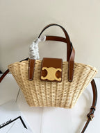 CELINE - TEEN COUFFIN IN WICKER AND NATURAL CALFSKIN