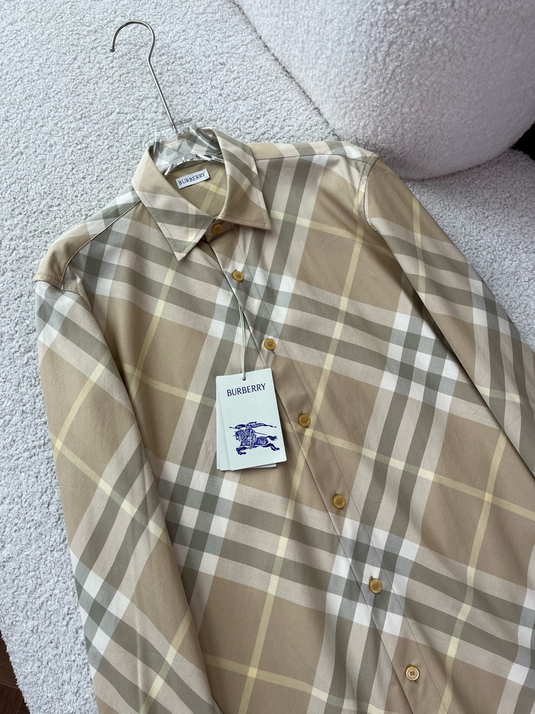 BURBERRY - Slim Fit Check Cotton Poplin Shirt