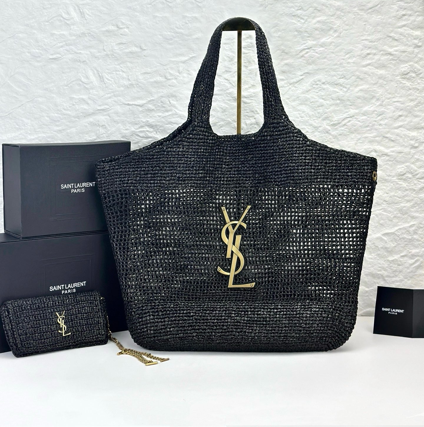 SAINT LAURENT -  Icare in Raffia