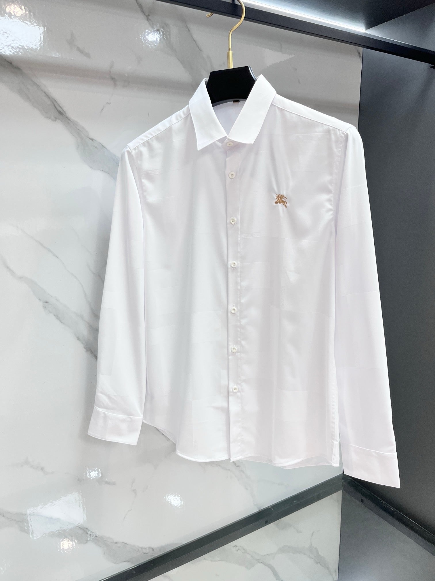 BURBERRY - Stretch Poplin Check long Sleeve Shirt