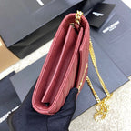 SAINT LAURENT- Red Leather Handbag