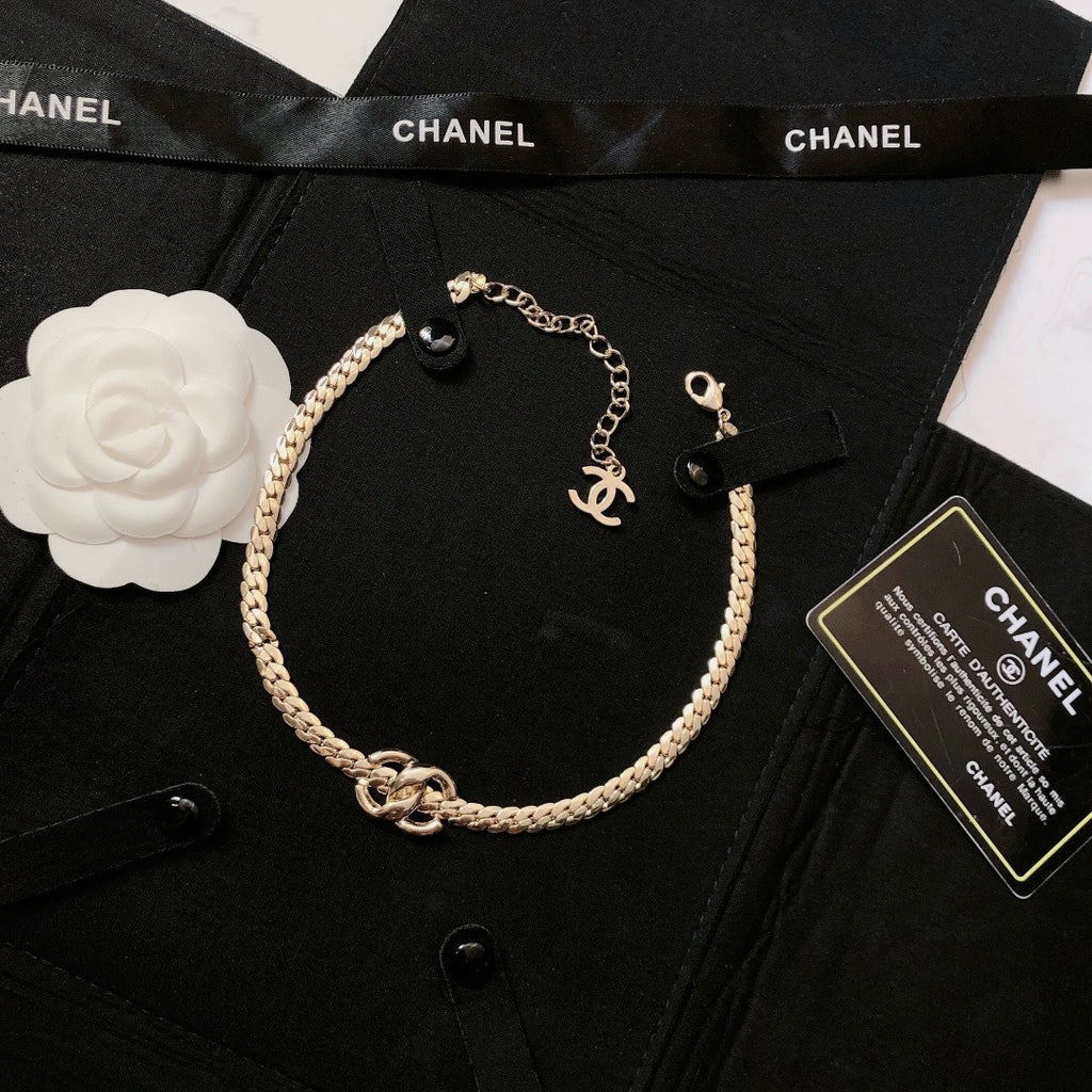 CHANEL - Crystal CC Choker Necklace
