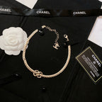 CHANEL - Crystal CC Choker Necklace