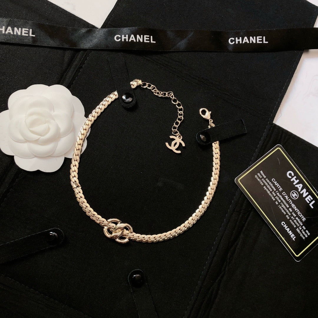 CHANEL - Crystal CC Choker Necklace
