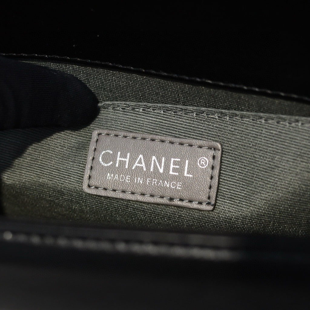 CHANEL - Exotics Small Boy Bag Black Python Molurus Leather