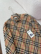 BURBERRY - Slim Fit Check Cotton Poplin Shirt