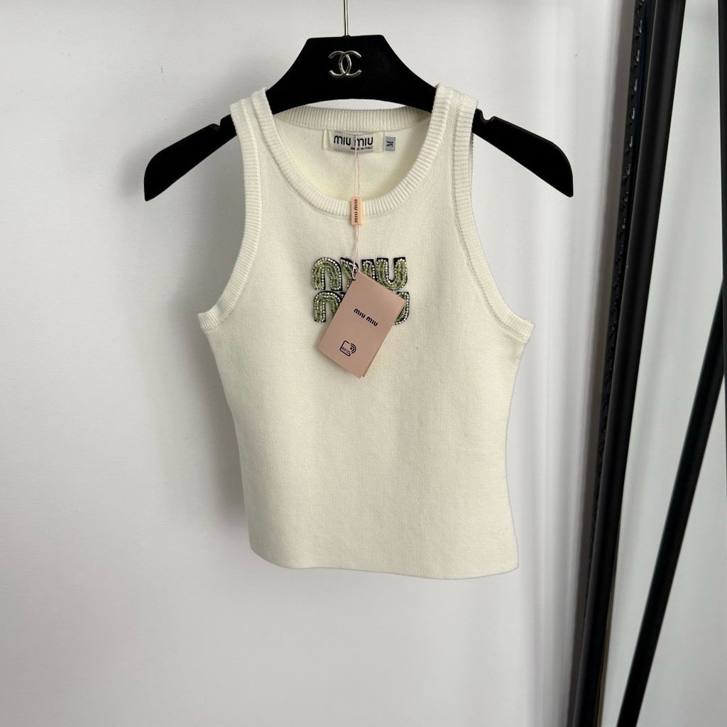 MIU MIU - Cotton knit tank top