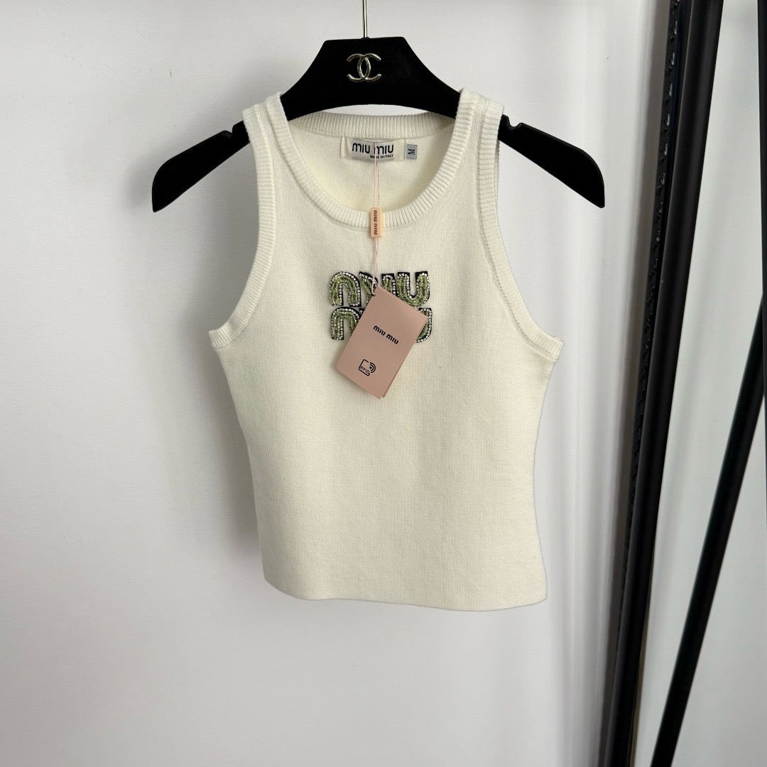 MIU MIU - Cotton knit tank top