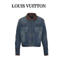LOUIS VUITTON - Leather-Trim Cropped Denim Jacket