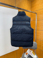 DIOR - Reversible Jacquard Stand-Collar Down Vest