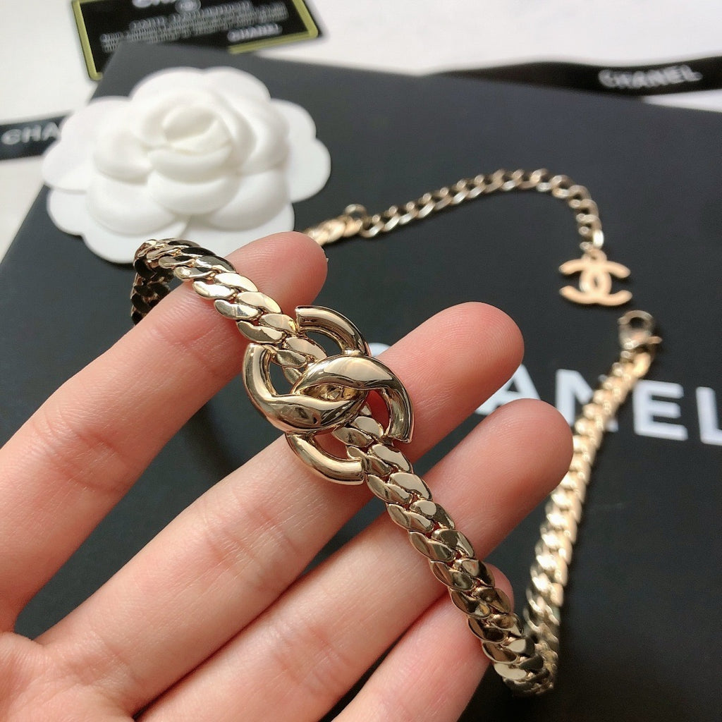 CHANEL - Crystal CC Choker Necklace