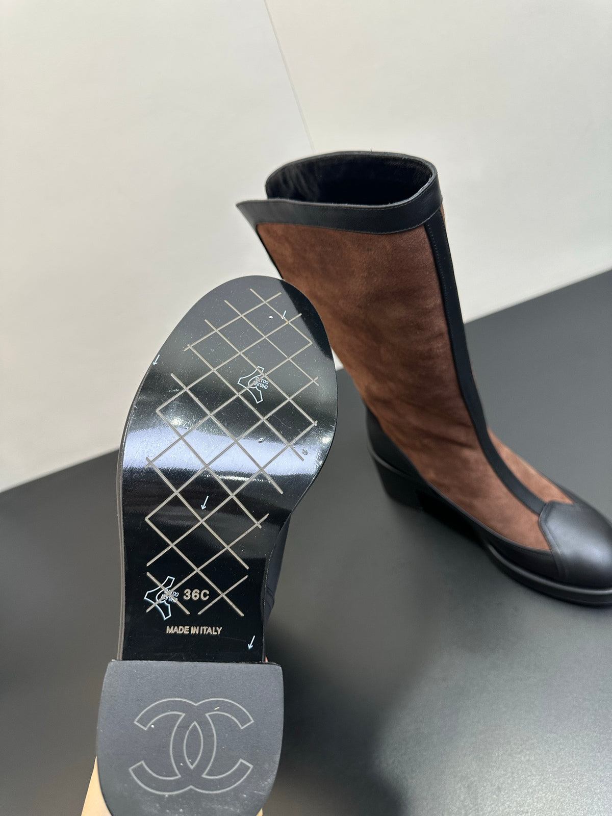 CHANEL - Chanel Suede and Leather High Boot