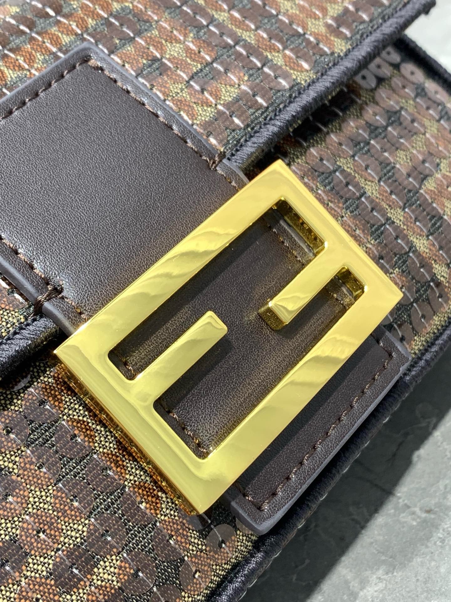 FENDI - Medium Baguette Bag in crystal FF Motif