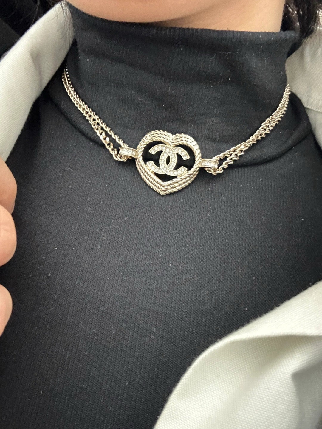 CHANEL - Crystal CC Choker Necklace