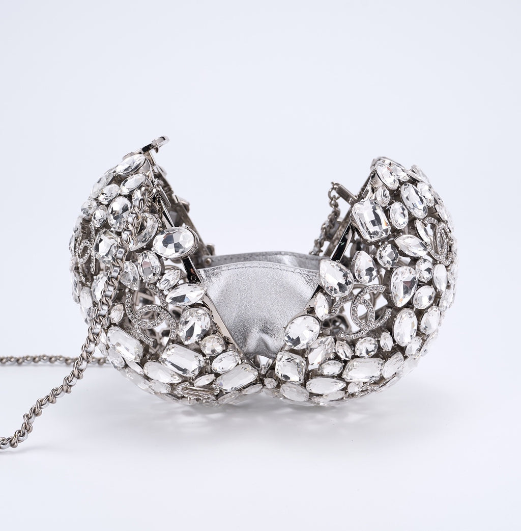 CHANEL - Gold Metal Strass Crystal Sphere Minaudiere Clutch Hardware, 2025
