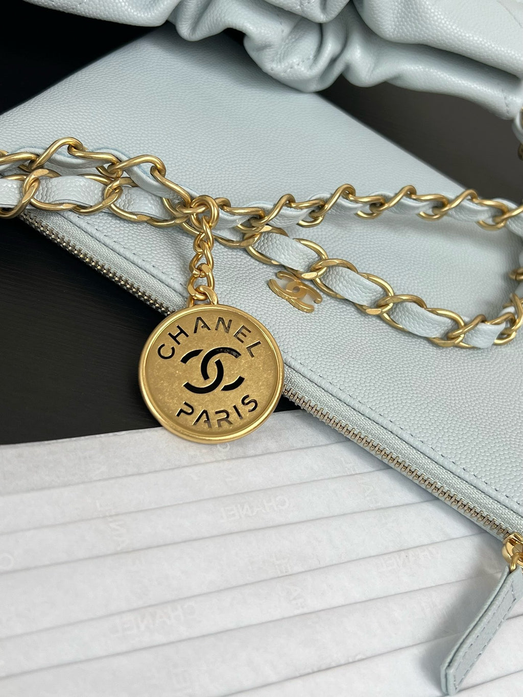 CHANEL - Shiny Calfskin & Gold-Tone Metal