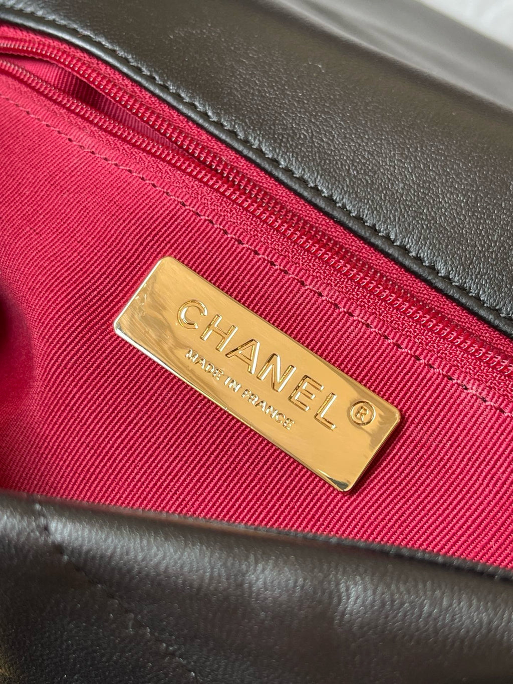 CHANE - Shiny Lambskin Gold-Tone & Ruthenium Finish Metal