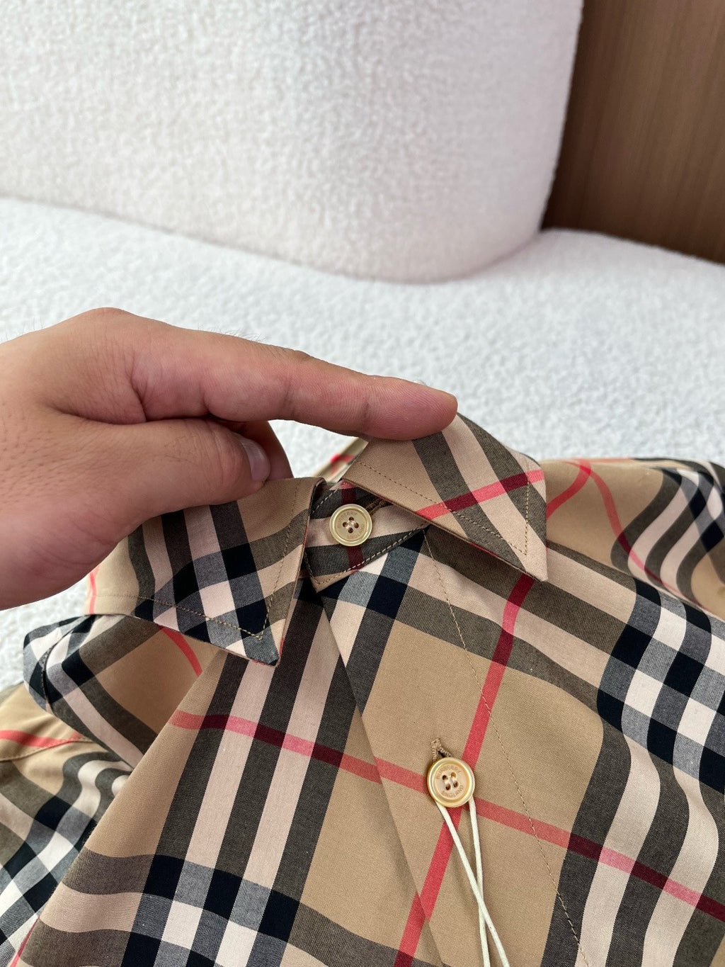 BURBERRY - Slim Fit Check Cotton Poplin Shirt