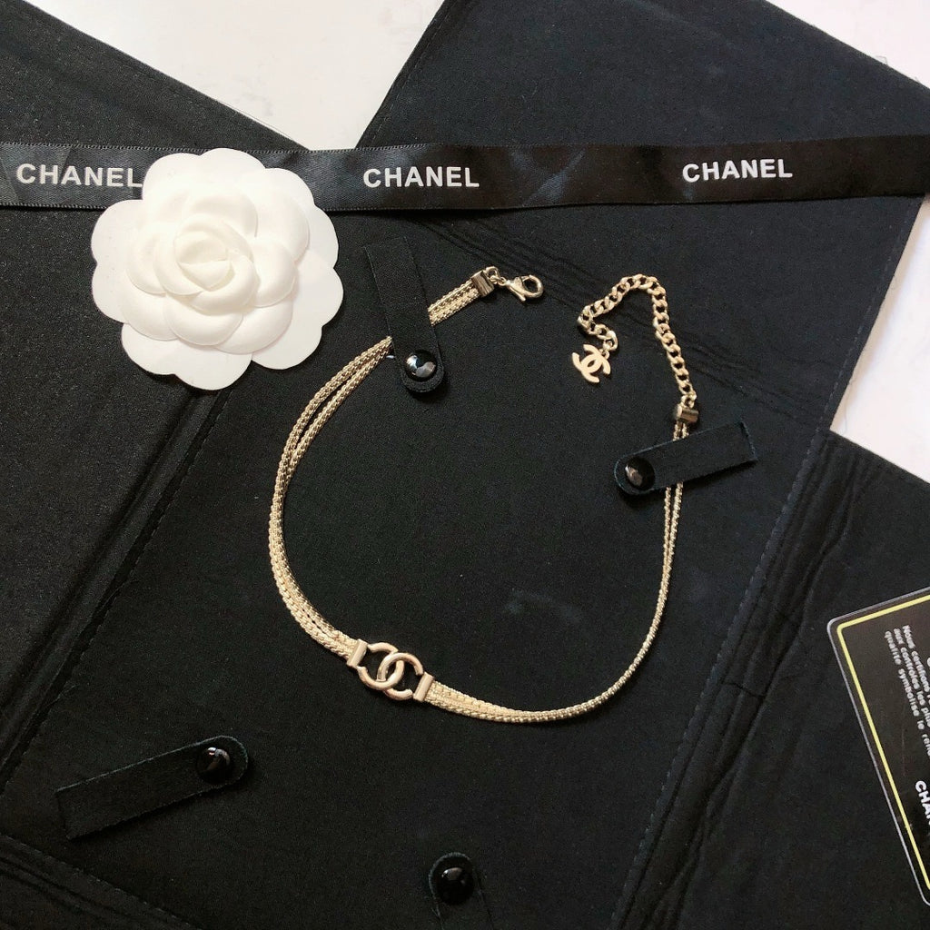 CHANEL - Crystal CC Choker Necklace