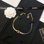 CHANEL - Crystal CC Choker Necklace