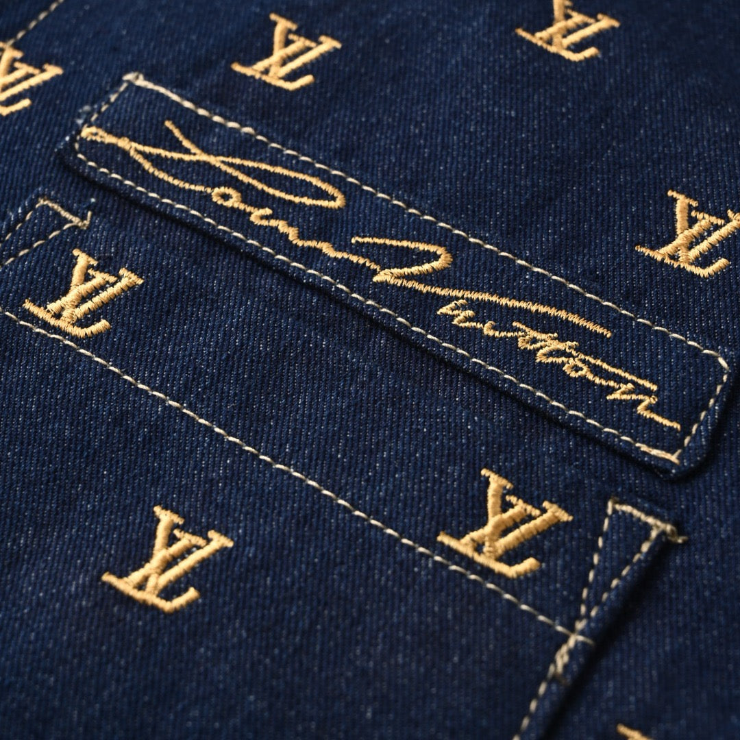 LOUIS VUITTON - Upcycled Denim Varsity Jacket