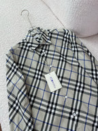 BURBERRY - Slim Fit Check Cotton Poplin Shirt